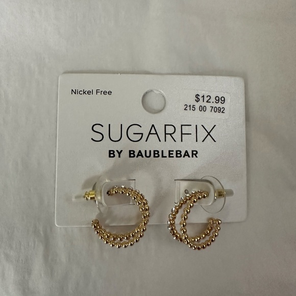 BaubleBar Jewelry - Sugarfix by Baublebar Crystal & Gold Beaded Double Hoop